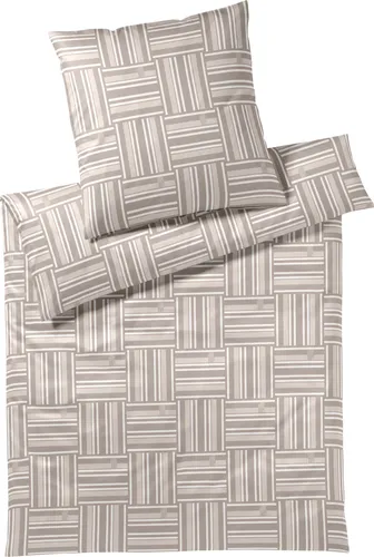 Joop! Bettwäsche WEAVE 4123-07 sand - 155x220cm + 80x80cm - Luxuriöse Joop! Bettwäsche WEAVE 4123-07 in sandfarbe aus hochwertigem Comfort-Satin, langlebig und pflegeleicht. Ideal für stilvolle Schlafzimmer, waschbar bis 60°C und trocknergeeignet.