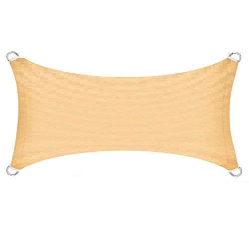 Sonnensegel Sonnenschutzsegel Sonnendach Sonnenschutz UV-Schutz Sichtschutz HDPE Beige 4x6m (Rechteck)