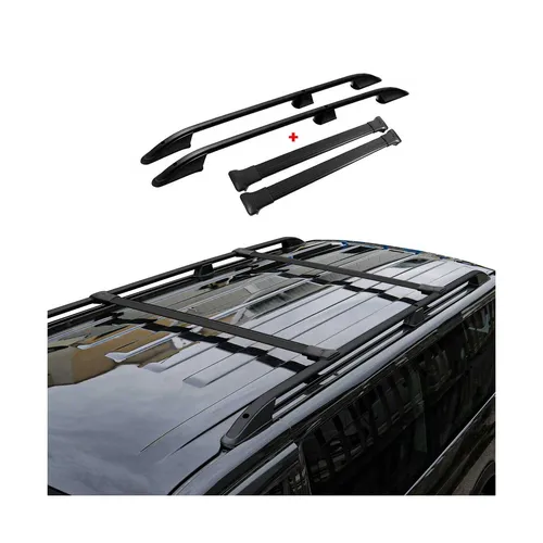 Dachreling + Dachträger für VW T5 T6 Transporter L1 Kurzer Aluminium Schwarz 4X - Dachträger für VW T5 T6, robust und zuverlässig. Maximiert den Außenraum für sichere Ladung – ideal für Camping und Outdoor-Aktivitäten.