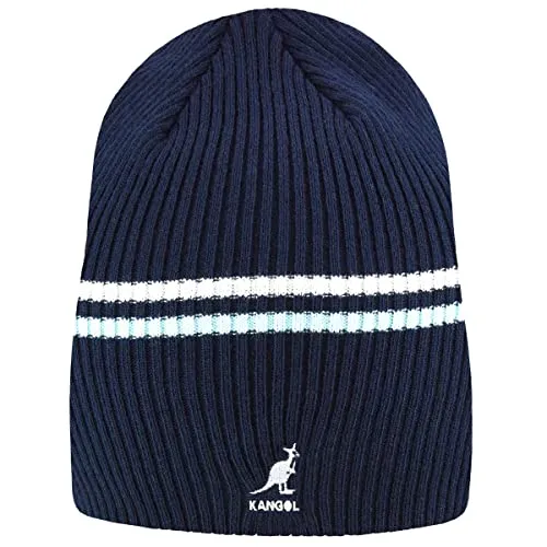 Kangol Service-K Rib Short Beanie Strickmütze Umschlagmütze Dockermütze Damen/Herren - mit Umschlag Herbst Sommer Frühjahr Winter Frühling-Sommer Herbst-Winter - One Size dunkelblau