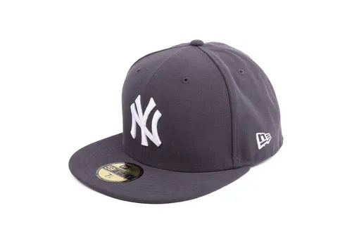 New Era New York Yankees MLB Basic Gray 59Fifty Basecap - 7 5/8-61cm (XL) - Hüte, Kappen & Mützen für Baseball-Fans mit gesticktem Teamlogo der New York Yankees und flachem Schirm – ideal für stilvolle Fans!