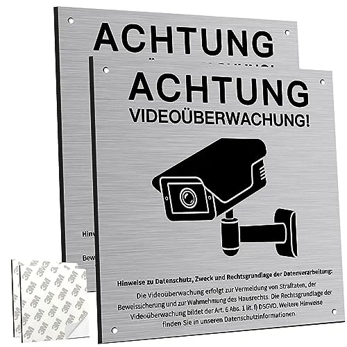 Videoüberwachung Schild Privatgrundstück mit DSGVO Hinweis von PATRICHOR