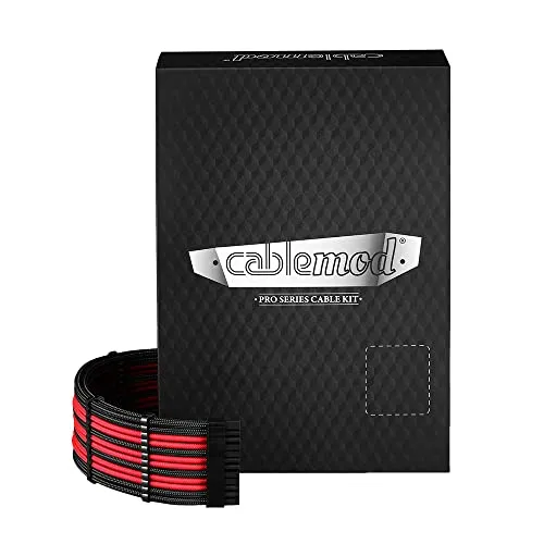 CableMod C-Series PRO ModMesh 12VHPWR Cable Kit für Corsair RM, RMi, RMX (Black Label) - schwarz/rot