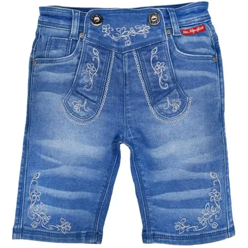 BONDI Trachten Jeansbermuda, Blue Denim 128 Miss Alpenglück Artikel-Nr.26087