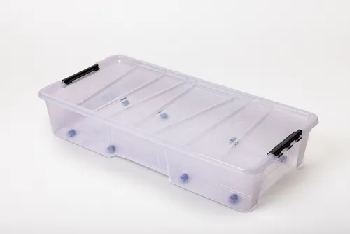 ONDIS24 Aufbewahrungsbox Unterbettbox Jolly Rollbox mit Deckel 25/35L Spielzeugkiste (1 St), transparent, stapel,- und nestbar
