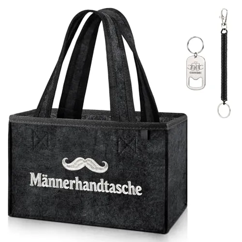 CASEBOT Lustige Geschenke für Männer, Männerhandtasche Bier | Biertasche, Flaschentasche, Getränketasche, Weihnachten Geburtstag Geburtstagsgeschenk für Vater Papa Opa Ehemann Freund
