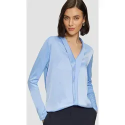 s.Oliver Satin-Blusenshirt mit Blende - T-Shirts für Damen, elegantes Satin-Material mit Schalkragen und V-Ausschnitt, perfekt für den Business-Look.