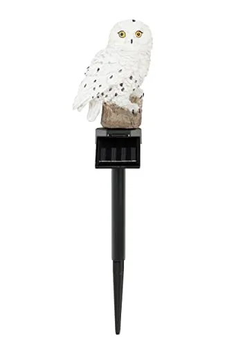 Spetebo LED Solar Gartenstecker Eule warm weiß - 45 x 10 cm - Outdoor Dekoleuchte mit Dämmerungssensor - Garten Deko Beleuchtung Figur Skulptur Leuchte Gartenleuchte Dekoleuchte für Außen