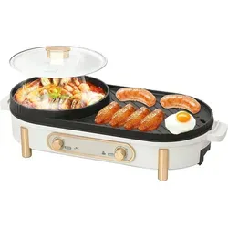 CISSIYOG 2-in-1 Elektrischer Hot Pot mit Grill