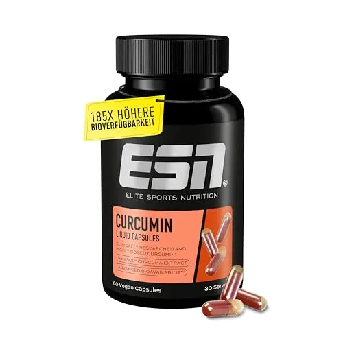 ESN Curcumin Liquid Capsules, 60 Kaps. - Nahrungsergänzungsmittel mit Curcumin für allgemeines Wohlbefinden und Anti-Aging, vegan und in praktischer Kapsel-Form.