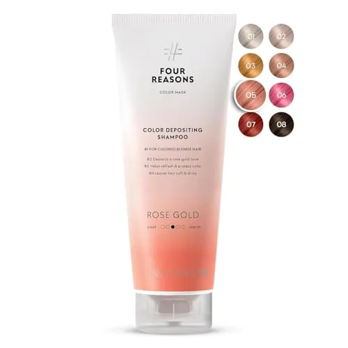 FOUR REASONS Color Mask Shampoo - Sulfate Free Toning Rose Gold 8.45 Fl Oz - Shampoos - Rose Gold Toning Shampoo, pflegt das Haar intensiv und verleiht strahlenden Glanz ohne Sulfate.