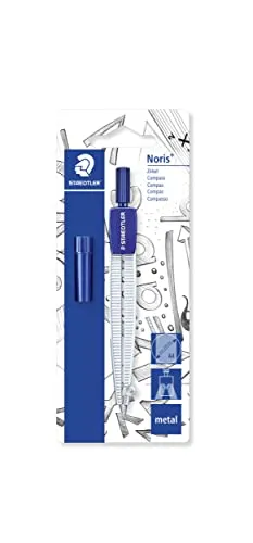 Staedtler 550 50 BK Schulzirkel mit Minendose auf Blisterkarte, blau/silber