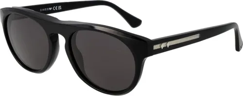 Web Sonnenbrille WE0349 01A – Stilvolle Herrenbrille in Schwarz - Moderne Herren-Sonnenbrille mit grauen Kunststoffgläsern, 100% UV-Schutz und rundem Vollrand-Rahmen. Perfekt für sonnige Tage und stilvolles Auftreten.