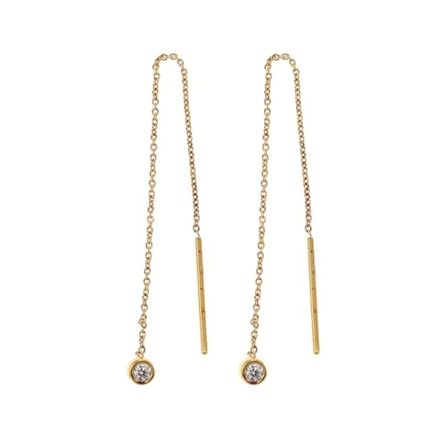 Skagen Damen-Ohrringe Threader Glitz aus Sterlingsilber - Elegante Ohrringe für Damen, gefertigt aus poliertem Sterlingsilber in goldfarbener Ausführung, perfekt für besondere Anlässe.