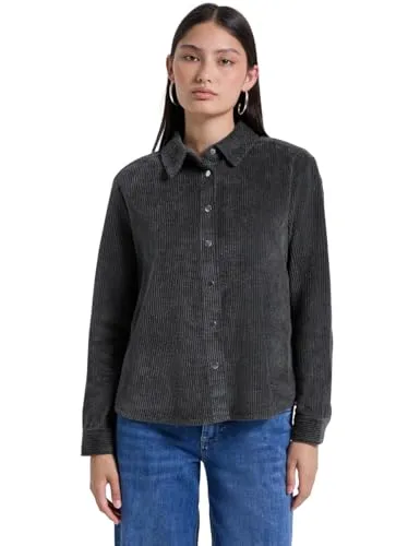 Street One Studio Damen Softe Cord Hemdbluse - Damenbluse aus weichem Cord mit Hemdkragen und Knopfleiste, ideal für einen lässigen Look und aus 100% Baumwolle für höchsten Tragekomfort.