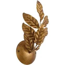 QAZQA Vintage Wandlampe Antik Gold - Linde - Elegante Wandleuchte in antikem Gold-Design, ideal für stilvolle Innenräume. Dimmbar für individuelle Lichtstimmung, perfekt für Wohnzimmer, Flur und mehr. Glühbirne separat erhältlich.