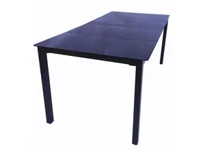 VCM my garden Gartentisch schwarz rechteckig 190 x 90 cm - Gartentisch aus wetterfestem und UV-beständigem Material, ideal für Garten und Terrasse – langlebig mit eleganter Glas-Tischplatte und robustem Aluminium-Gestell.