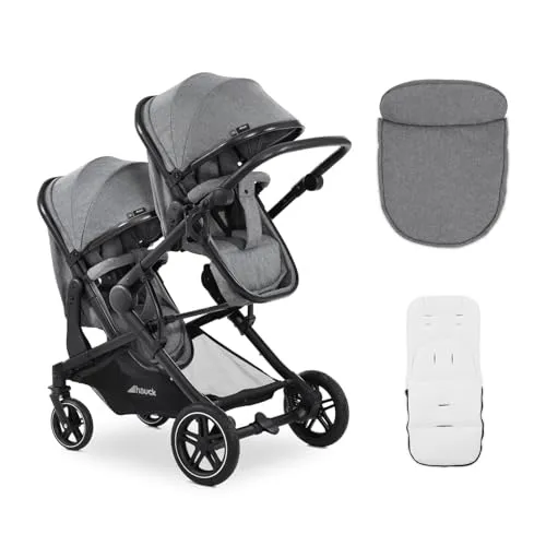 hauck Geschwisterwagen Atlantic Twin Melange Grey