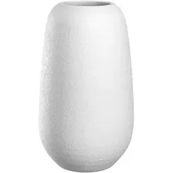 LEONARDO HOME Trogolo Keramikvase - Handgemachte Eleganz für dein Zuhause - Vasen: Zeitlose handgemachte Keramikvase in strahlendem Weiß, 40 cm hoch, ideal für stilvolle Blumenarrangements und als dekoratives Kunstwerk.