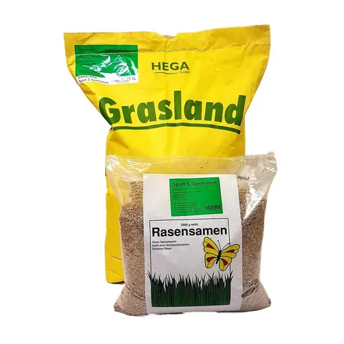 HEGA Grasland Rasensamen Sport und Spiel Grassamen Saatgut Rasen Gras 30kg (3 x 10 kg)