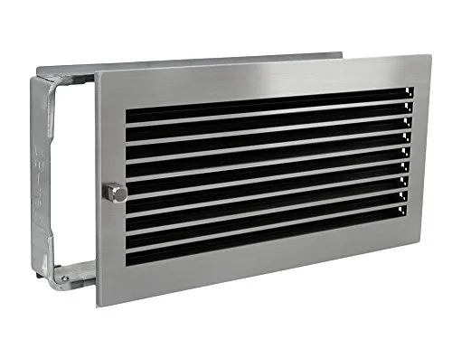 Warmluftgitter WG 4523 MESM - Edelstahl matt Blende 450x230mm - Kategorie: Abzüge, Gitter & Belüftungen. Besondere Merkmale: Mit regulierbaren Lamellen und Klemmfedern für einfache Installation und optimale Luftverteilung.