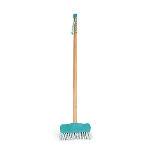 Janod - From 3 years old - Happy Garden - Large Plastic and Wooden Broom - Imitation Toy - J03189, Blau