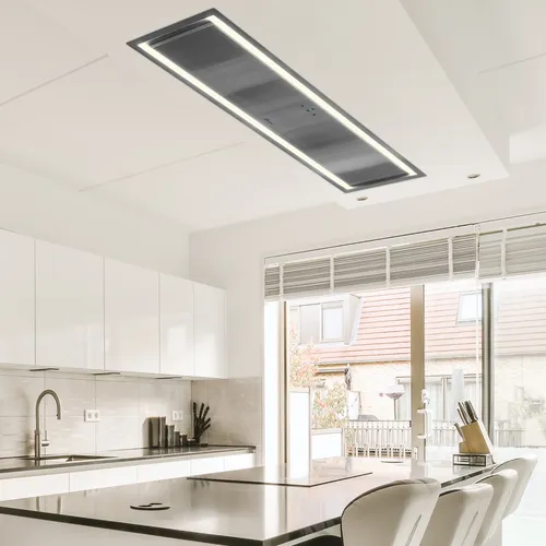 Gurari Einbau Dunstabzugshaube 90cm Edelstahl Deckenhaube Lüfterbaustein 850m³/h