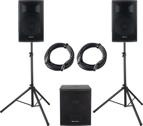 Pronomic Powerstage Economy 1815 2.1 - Aktives PA-Set - PA Komplettset mit 1x 18