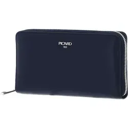 Picard Zip Around Wallet aus echtem Rindsleder in blau von Picard