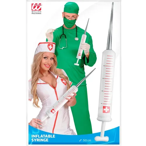 KARNEVAL FASCHING KOSTÜM ZUBEHÖR AUFBLASBARE SPRITZE 50 CM NEU OVP