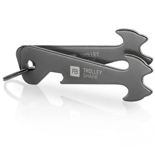 FABACH Schlüsselanhänger Trolley Shark Blacky Einkaufswagenlöser Einkaufswagenchip (2-tlg)