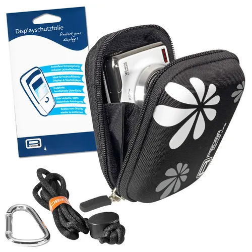 Kameratasche + Folie für FinePix XP140, Sony DSC WX350, Lumix DMC FT5 TZ7