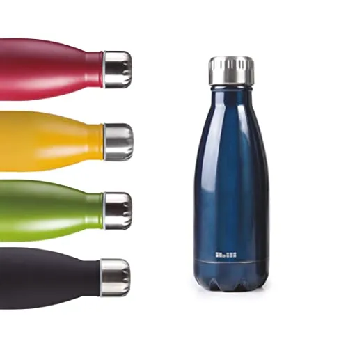 IBILI - Thermokanne mit Doppelwand, Blau, 350 ml, Edelstahl 18/10, wiederverwendbar