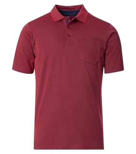 Redmond Poloshirt uni basic rot XL - Klassisches Poloshirt in rot, gefertigt aus 60 % Baumwolle und 40 % Polyester. Ideal für lässige Outfits, mit Polo-Kragen und Kurzarm für angenehmen Tragekomfort.