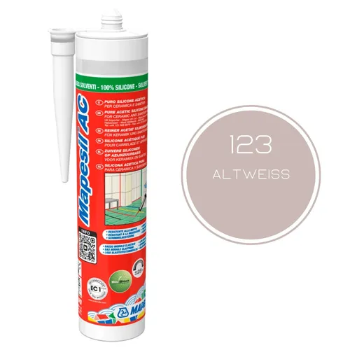 MAPEI® MAPESIL AC 1-Komponenten Fugen-Silikon 123 altweiß 310 ml zum Abdichten mit BioBlock® ANTISCHIMMEL