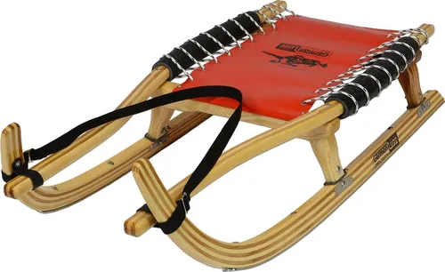 GL Rodel 128XL - Stabiler Edelstahl-Rodelschlitten mit Gurtband - Der GL-Freizeitrodel bietet extra Stabilität und Langlebigkeit durch verstärkte Kufen. Ideal für zwei Erwachsene oder große Fahrer, gefertigt vom Rodelweltcupsieger.