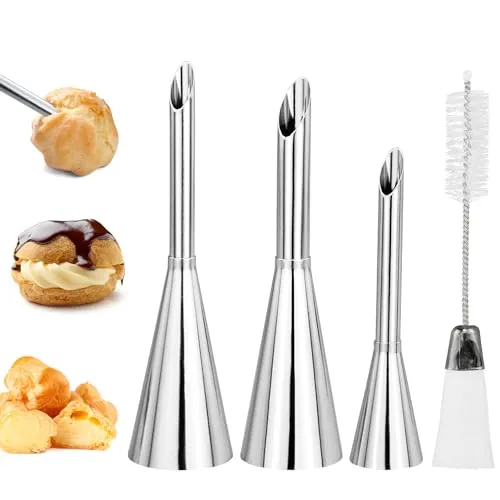 Stück Kuchen Spritztüllen, Creme Spritzbeutel Nozzle, für Cupcake Puffs Füllung Sahne Marmelade 3