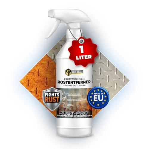 MRM CHEMICALS - Rostumwandler & Rostentferner Spray 1 x 1L – Für Metall, Stahl & Gusseisen – Rostschutz & Korrosionsschutz mit Phosphorsäure – Auto, Boot, Schiff, Fahrradkette, Werkzeug