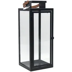 Dekovita Laterne Metall - Stilvolles Design - Lampen: Handgefertigte Laterne aus pulverbeschichtetem Eisen mit Echtglasscheiben, ideal für Kerzen und individuelle Geschenke. Sicherer Stand durch Antirutsch-Noppen und Metallverschluss.
