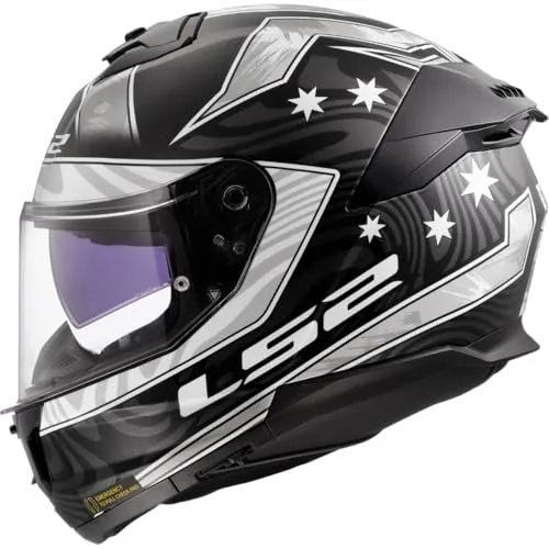LS2 FF808 Stream II Galdam Helm, schwarz-weiss, Größe XL - Motorradhelm mit Schnellverschluss-Visier, UV-resistent und kratzfest. Atmungsaktives Innenfutter, herausnehmbar und waschbar für optimalen Komfort.