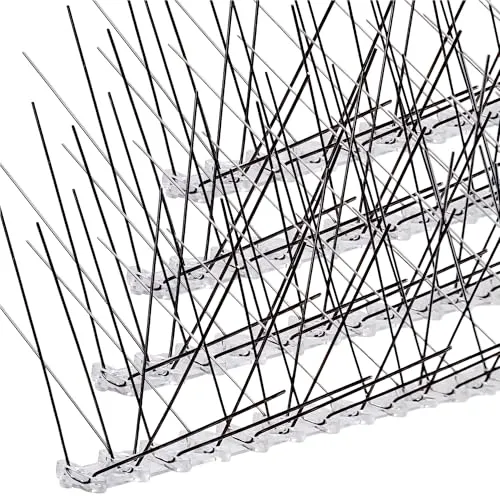 Taubenabwehr Spikes – 5-reihig, 3m, flexibel zuschneidbar - TIERFREUNDLICHE ABWEHR: Effektiver Schutz vor Tauben und anderen Tieren, ohne Schaden zuzufügen. Ideal für Balkone, Zäune und Dächer – einfach zuzuschneiden und ohne Bohren zu installieren.