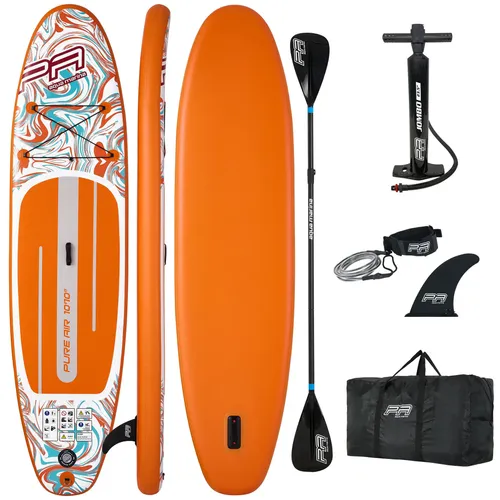 Aqua Marina Pure Air Coast 10'10 SUP Board – Aufblasbares Stand Up Paddle Set - Entdecken Sie das Aqua Marina Pure Air Coast 10'10 SUP Board. Mit nur 8,3 kg Gewicht und robuster Drop-Stitch-Konstruktion bietet es hohe Stabilität und ist ideal für Einsteiger und Fortgeschrittene. Perfekt für entspannte Touren auf Seen und ruhigen Gewässern.