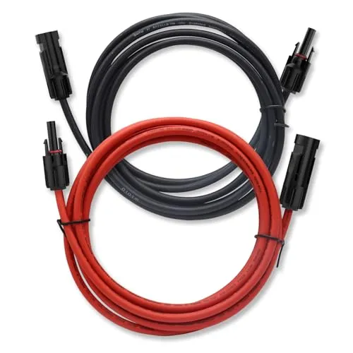 KUBOWAI Solarkabel Verlängerung,6mm² 1/2/3/5/10/20m Solarkabel Verlängerung,Photovoltaik SolAarkabel,Verbindungskabel Solarstecker,Spannungsklasse 1500V,IP68 wasserdichtem Stecker (6mm²/1m)