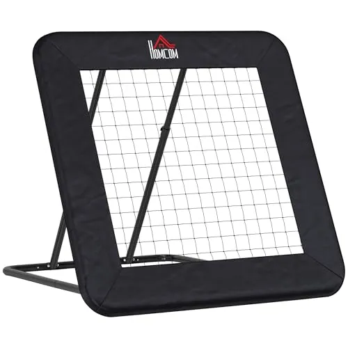HOMCOM Rebounder für Fußball - Verstellbare Rückprallwand für effektives Training - Fußball Rebounder mit 5 verstellbaren Stufen, ideal für vielseitiges Training in verschiedenen Ballsportarten. Kompakt, tragbar und aus robusten Materialien für intensiven Einsatz.