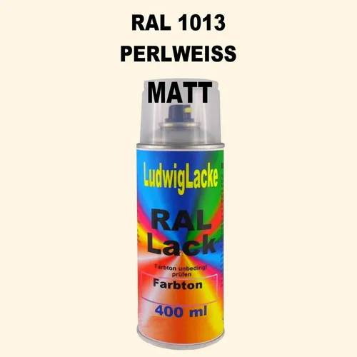 Ral Spraydose MATT  1013 Perlweiß 400ml   für Metall Holz Glas