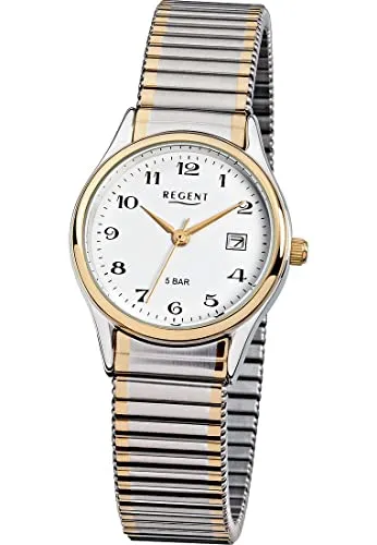 Regent Damen Analog Quarz Uhr 12310133 - Elegante Armbanduhr mit Stahlarmband, präzises Quarzwerk und zeitloses Design für jeden Anlass.