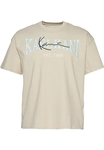 Karl Kani Herren KM232-002-1 KK College Signature Heavy Jersey Boxy Tee Off White, M