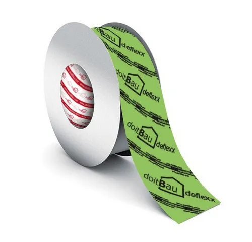 deflexx Dampfsperrklebeband 50mm x 25m, 6 Rollen - Hochleistungs-Dampfsperrklebeband für die luftdichte Verklebung mit Dampfbrems- und Dampfsperrfolien. 6 Rollen à 25m, extrem dehnbar und mit hoher Klebkraft für zuverlässige Anwendungen im Dachbereich.