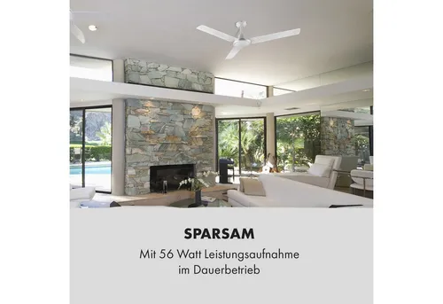 Klarstein Spin Doctor Deckenventilator - Ventilator in modernem Design, sorgt mit 3 Geschwindigkeitsstufen für erfrischende Kühlung und hat einen leistungsstarken Luftstrom von 9963 m³/h.