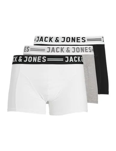 Jack & Jones Herren Boxershorts „Sense“ (3er-Pack) in grau von Jack & Jones